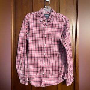 Bonobos Men’s Button Down Long Sleeve Plaid Shirt Pink Purple Gray Size Small